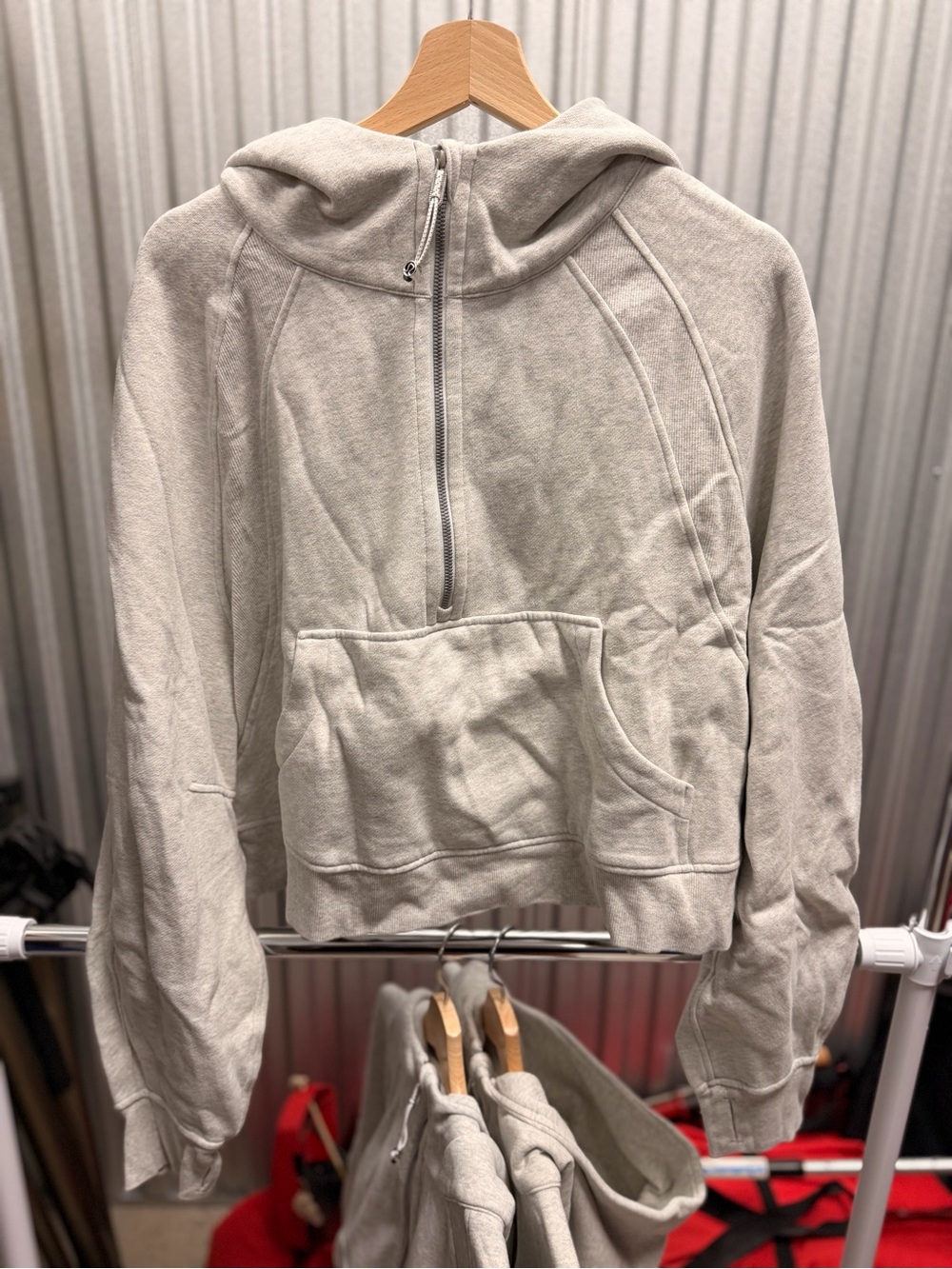 Lululemon Scuba Oversized 1/2 Zip Hoodie - XL/XXL - Heathered Ultra Light Grey